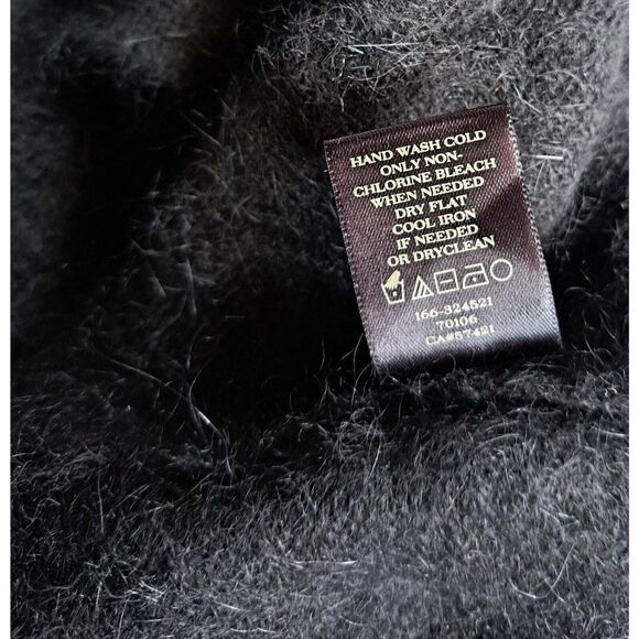 Ann Taylor Womens Large BLACK BOLERO Sweater SRUG RABBIT HAIR BLACK SOFT - Picture 7 of 9